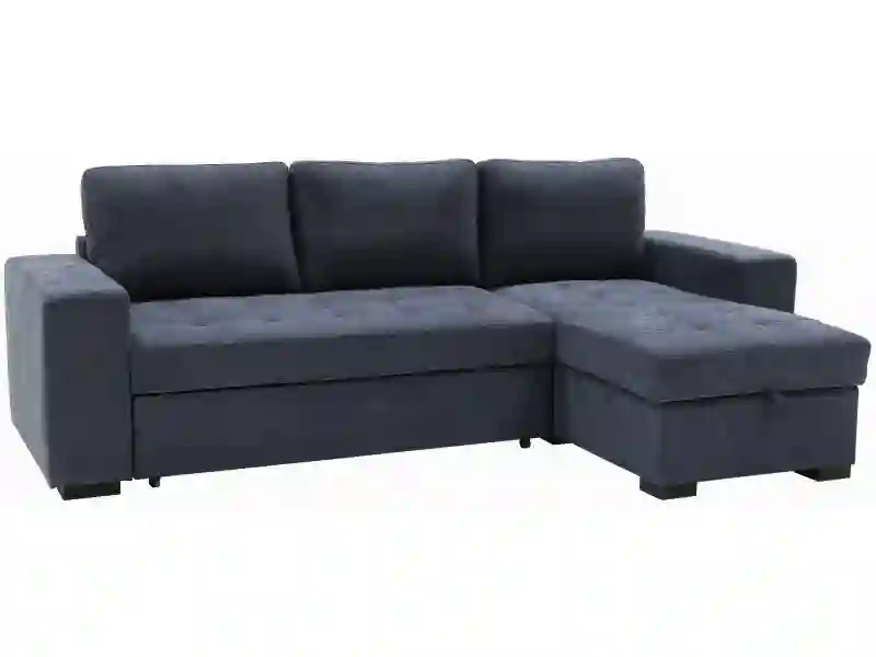Canapé d'angle convertible avec coffre BRISTOL Gris