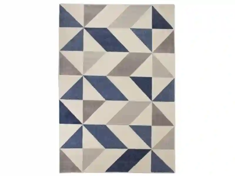 Tapis MICHA Bleu et beige - 120 x 170 cm