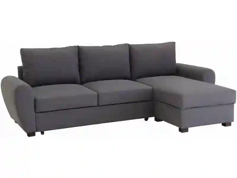 Canapé d'angle convertible avec coffre CARDIFF Gris