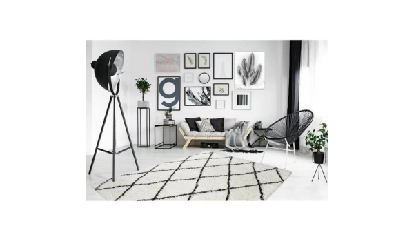 Tapis ALTO Crème et marron - 120 x 170 cm