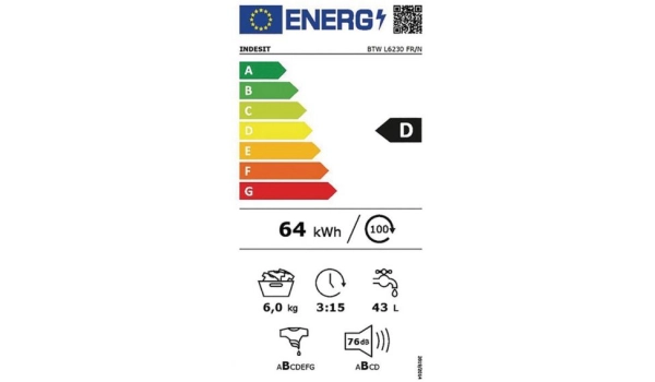 Washing machine INDESIT - 6 kg - Top - 1200 rpm