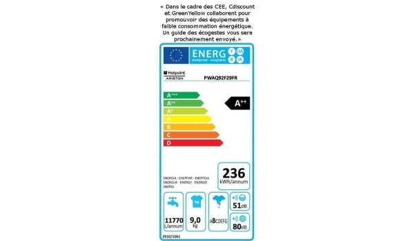 Washing machine HOTPOINT Aqualtis - 9 kg