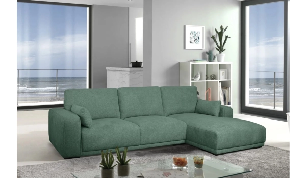 Corner sofa right CALIFORNIA Green 4 seaters